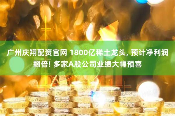 广州庆翔配资官网 1800亿稀土龙头, 预计净利润翻倍! 多家A股公司业绩大幅预喜